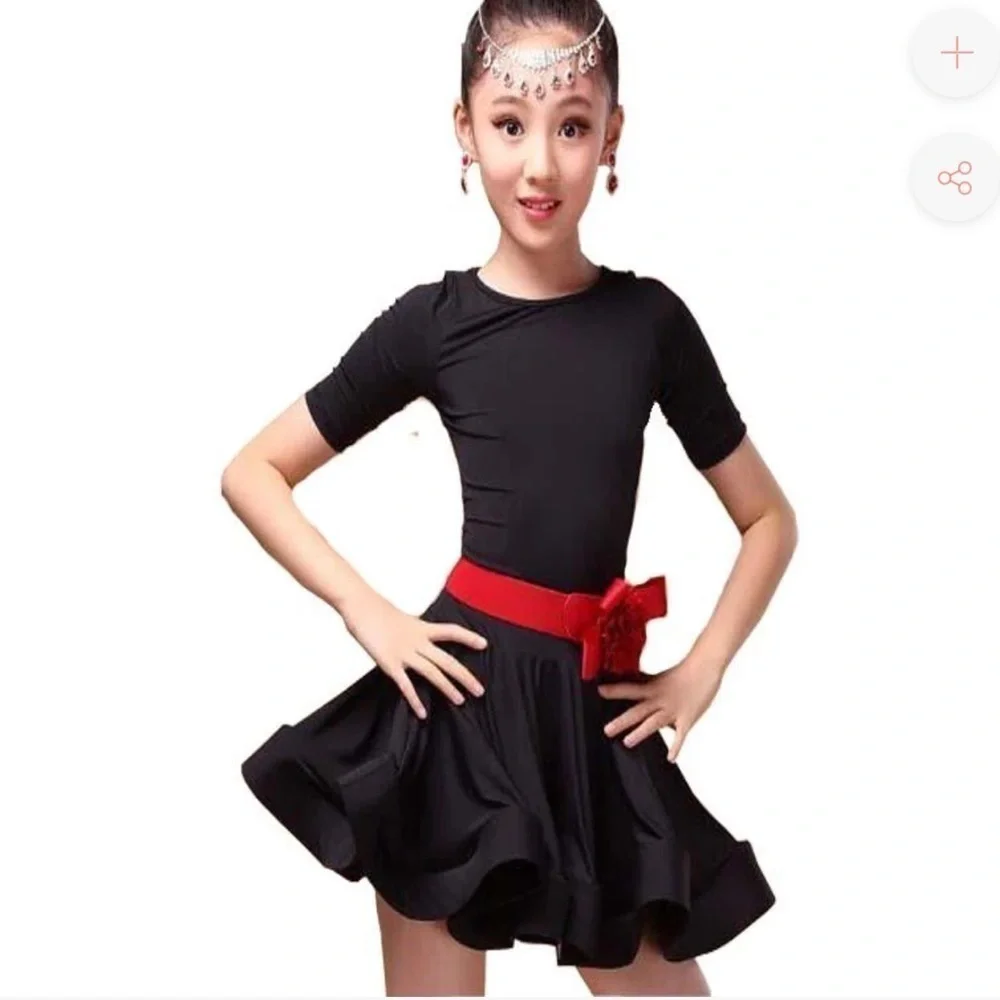 A-Line Short Latin Dress with Ruffles Sz 4/5